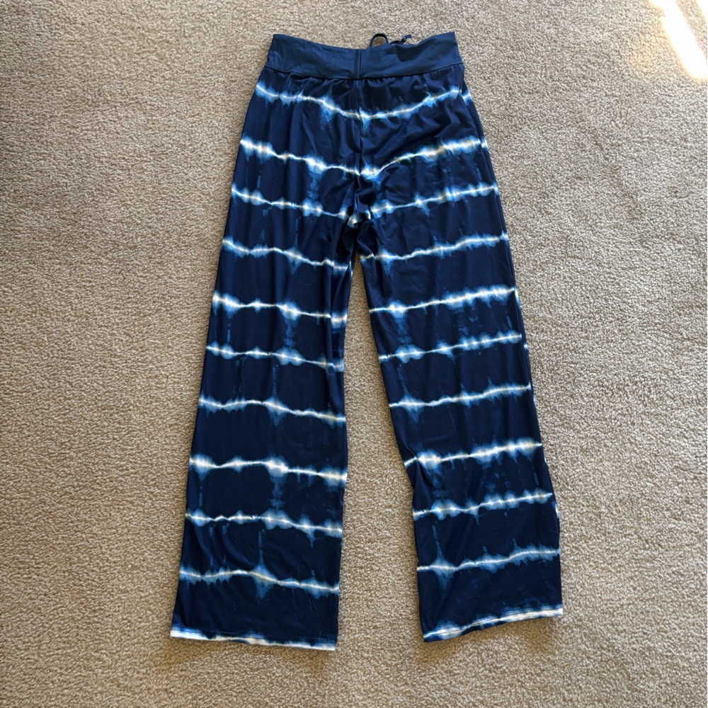 Women's Navy Tie-Dye Wide-Leg Pants